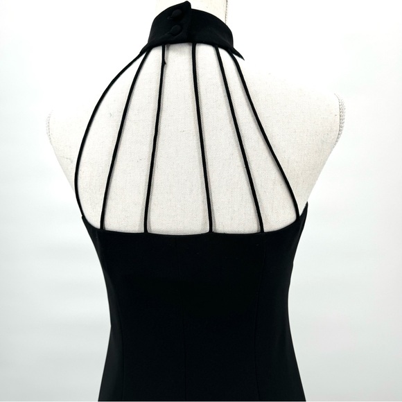 Y2K EVAN-PICONE Sleeveless Strappy Caged Back Mock-neck Cocktail Dress - Picture 3 of 8